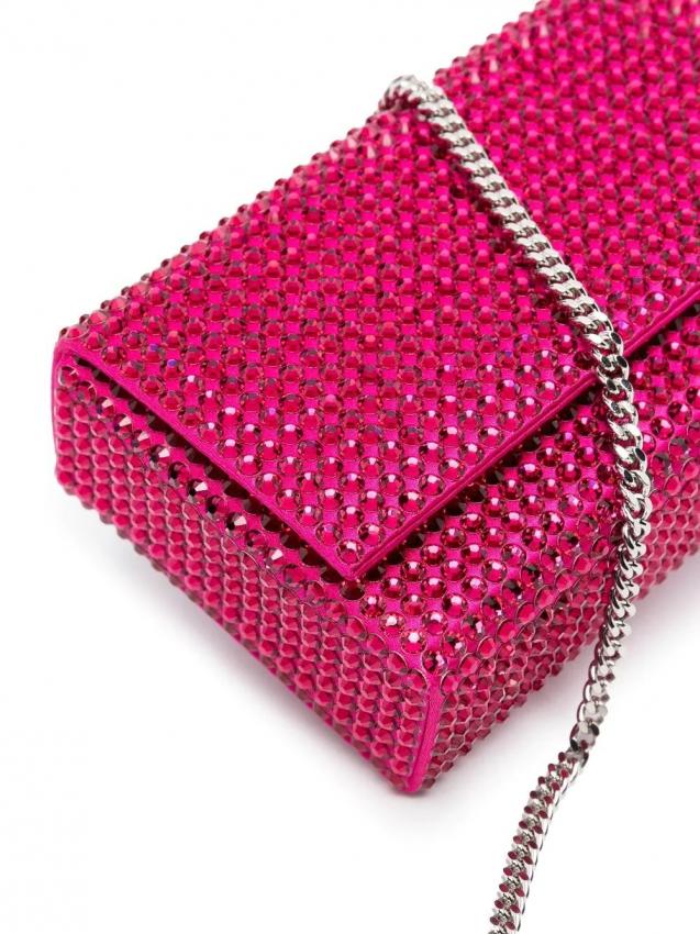 Amina Muaddi - Paloma crystal-embellished clutch bag