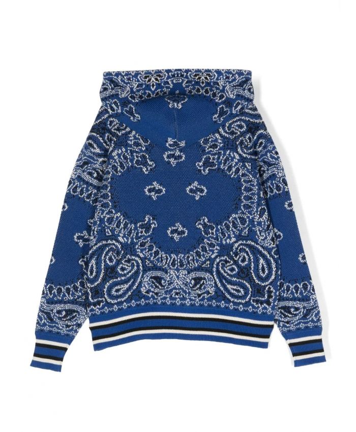Amiri Kids - bandana-print piquè hoodie