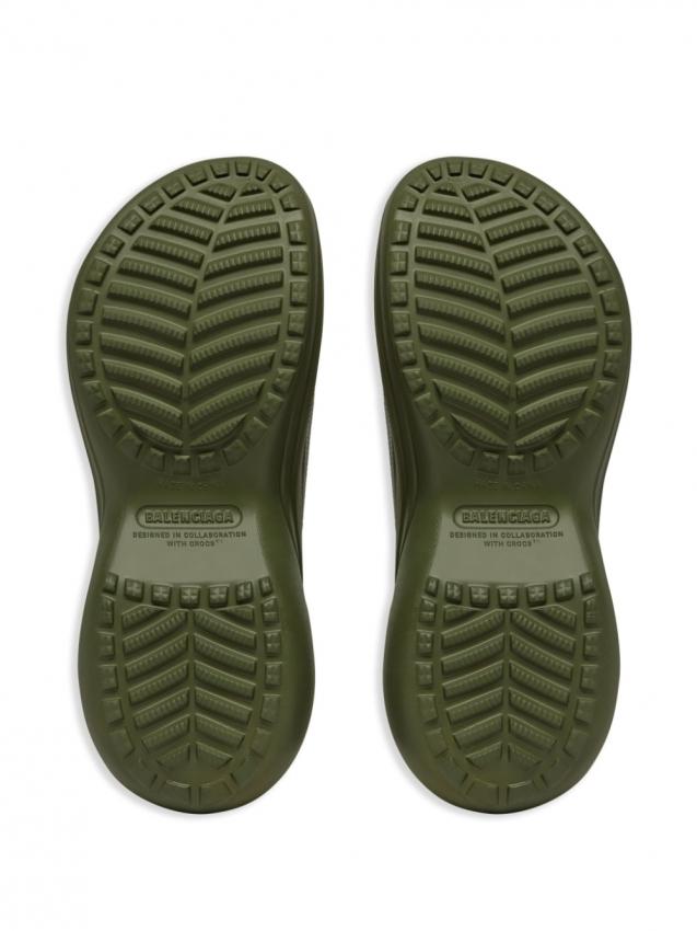 Balenciaga - x Crocs logo-embossed slides