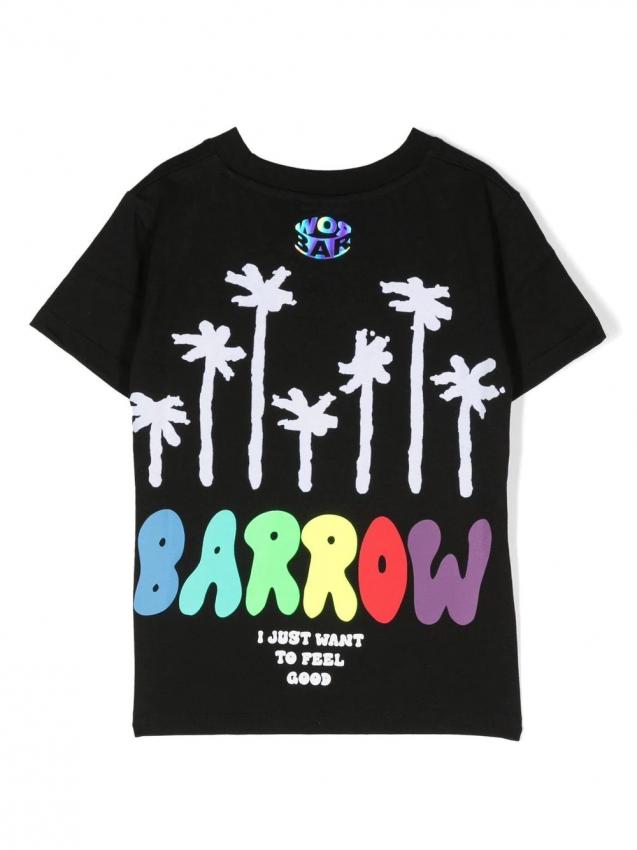 Barrow Kids - palm trees-print cotton T-shirt