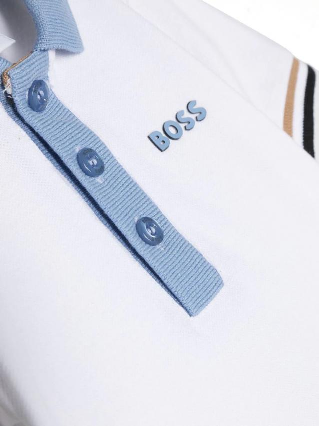 Boss Kids - logo-print cotton polo shirt