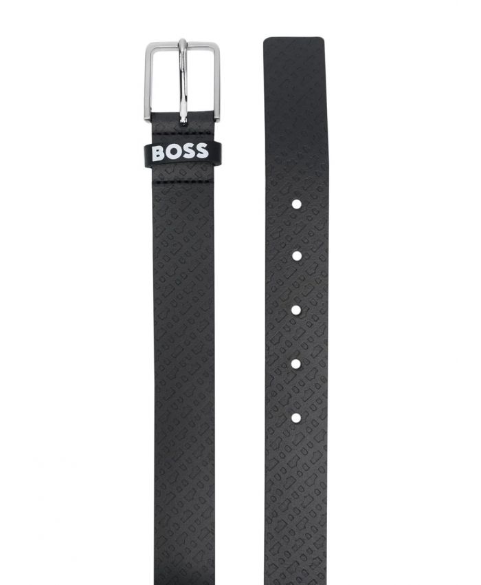 Boss Kids - logo-print leather belt