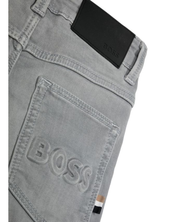 Boss Kids - embossed-logo straight-leg jeans