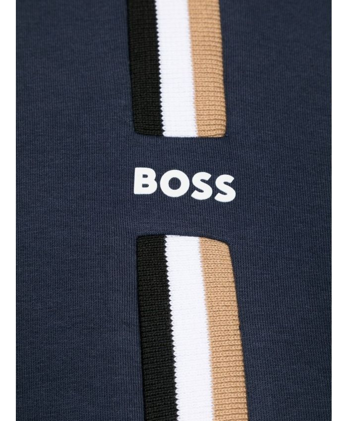 Boss Kids - logo-embossed hooded jacket