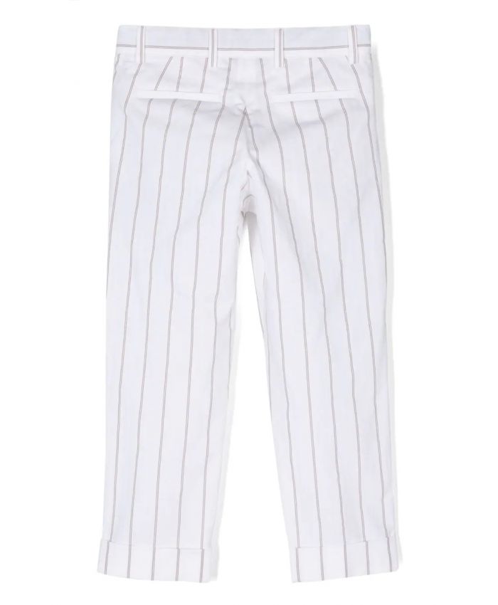 Brunello Cucinelli Kids - pinstripe cotton trousers