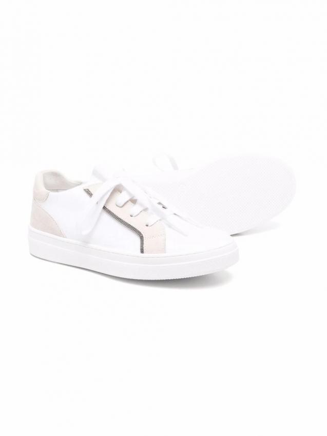 Brunello Cucinelli Kids - panelled low-top sneakers