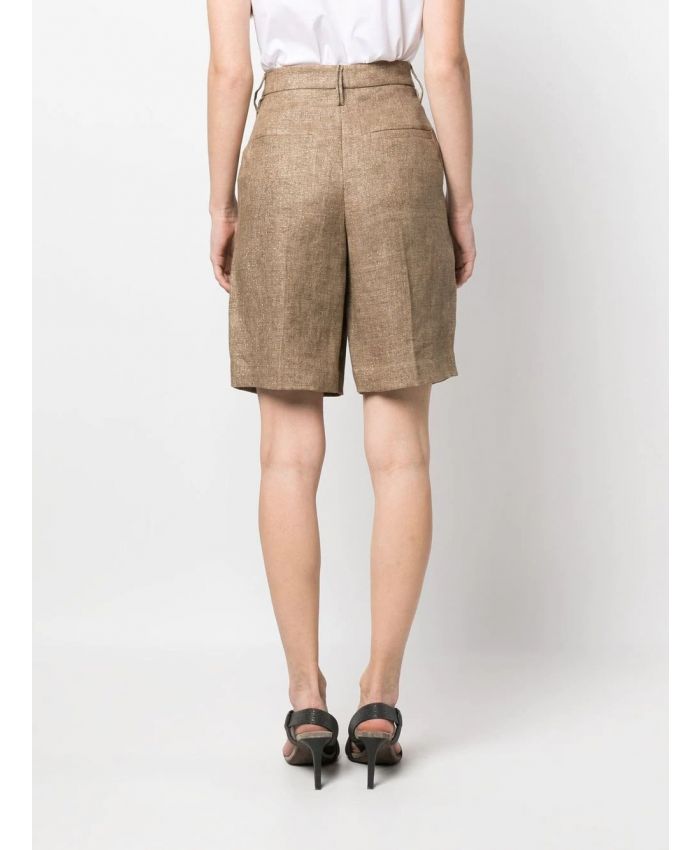 Brunello Cucinelli - tailored pleat-front linen-blend shorts