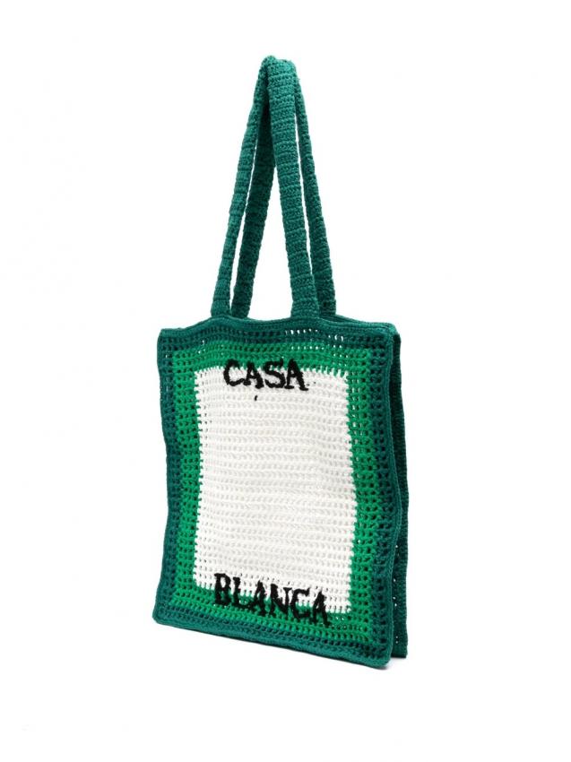 Casablanca - Tennis crochet-knit tote bag