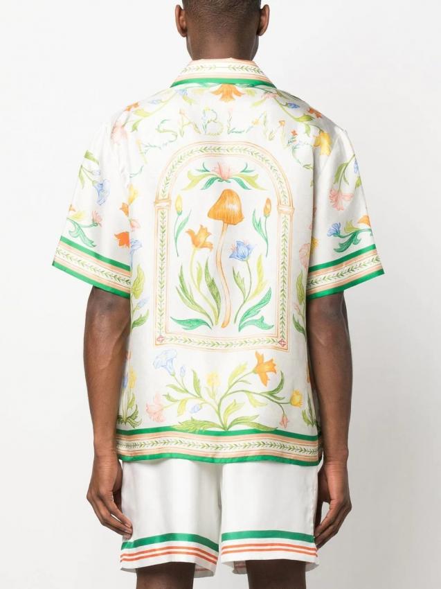 Casablanca - L'Arche Fleure printed silk shirt