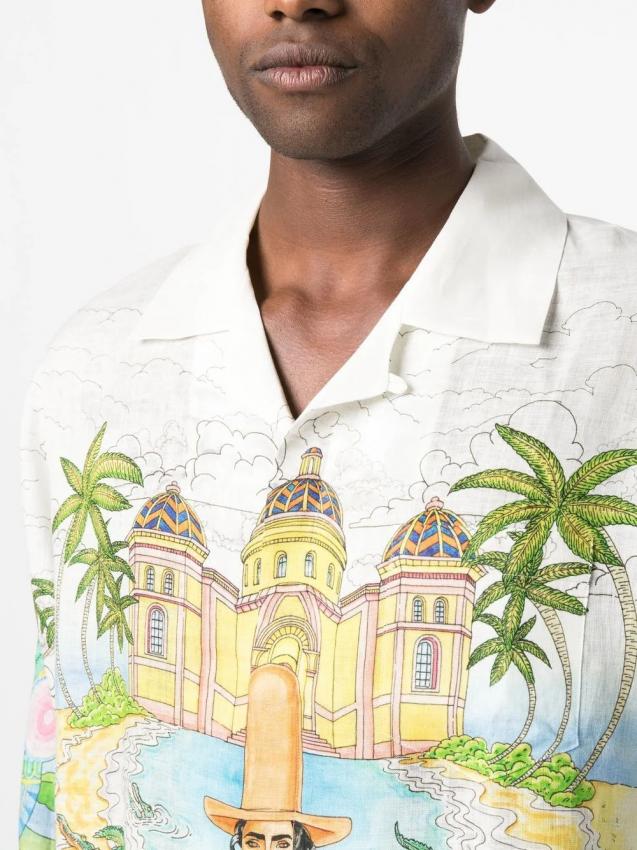 Casablanca - graphic-print linen shirt