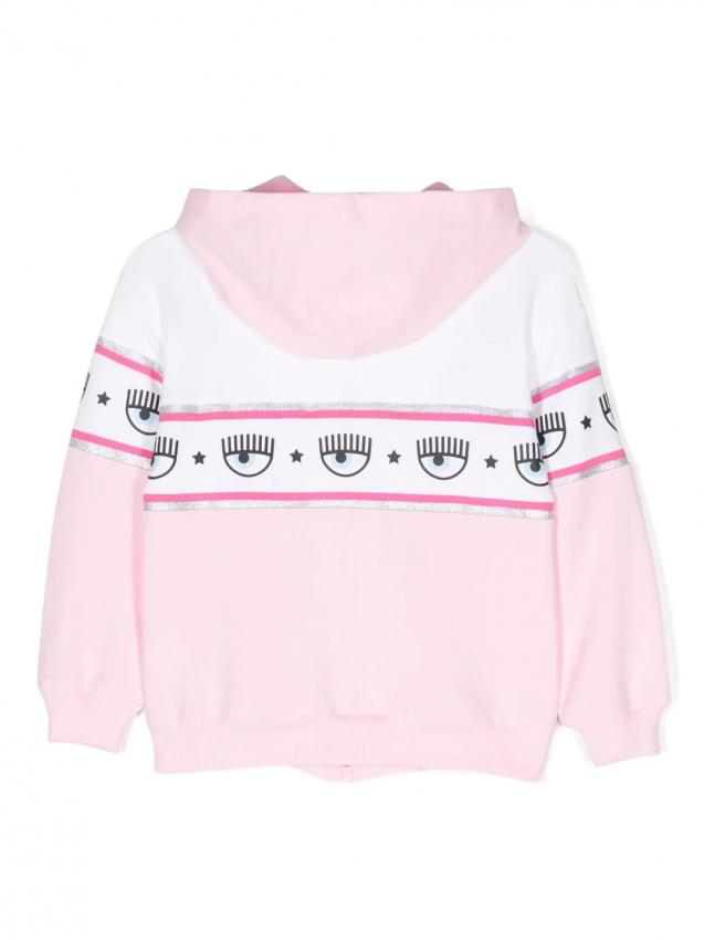 Chiara Ferragni Kids - Eyelike-print zip-up hoodie