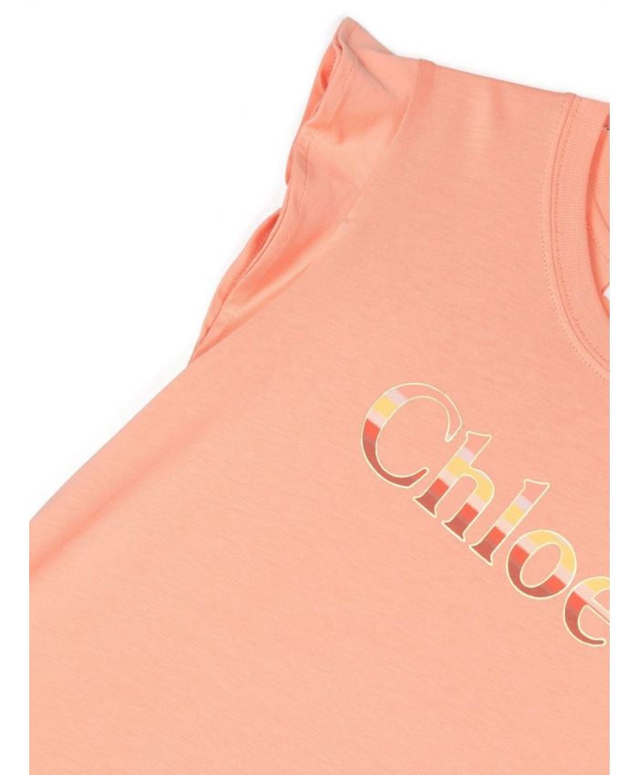 Chloe Kids - logo-print sleeveless T-shirt dress