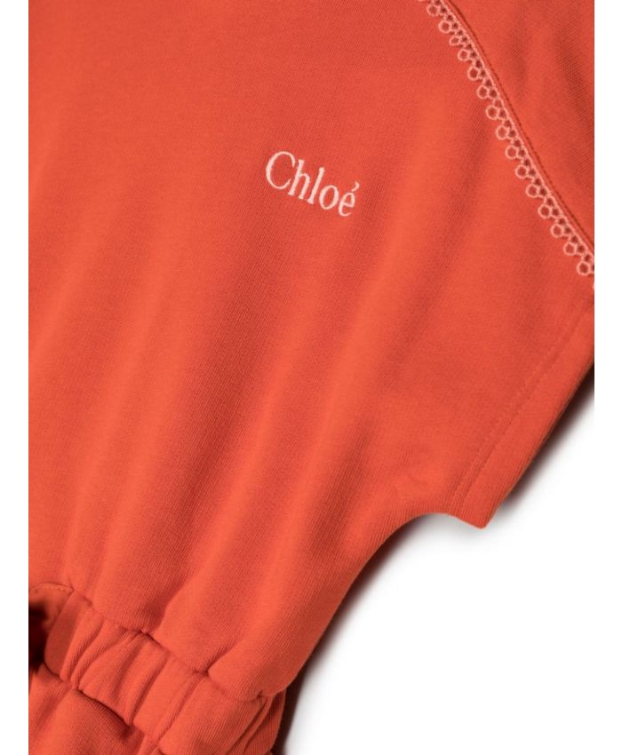 Chloe Kids - embroidered-logo hooded dress