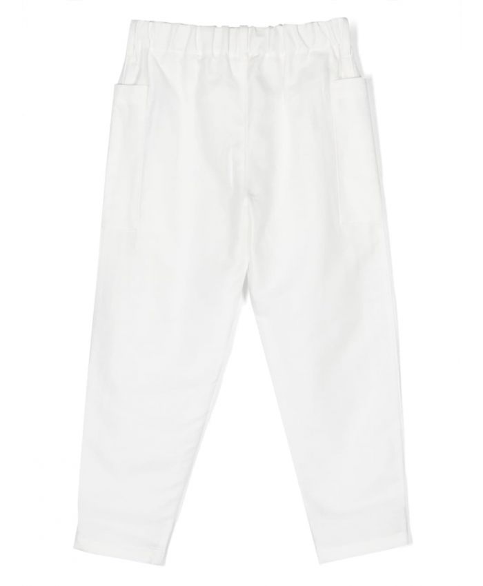 Emporio Armani Kids - plain cotton-linen track pants