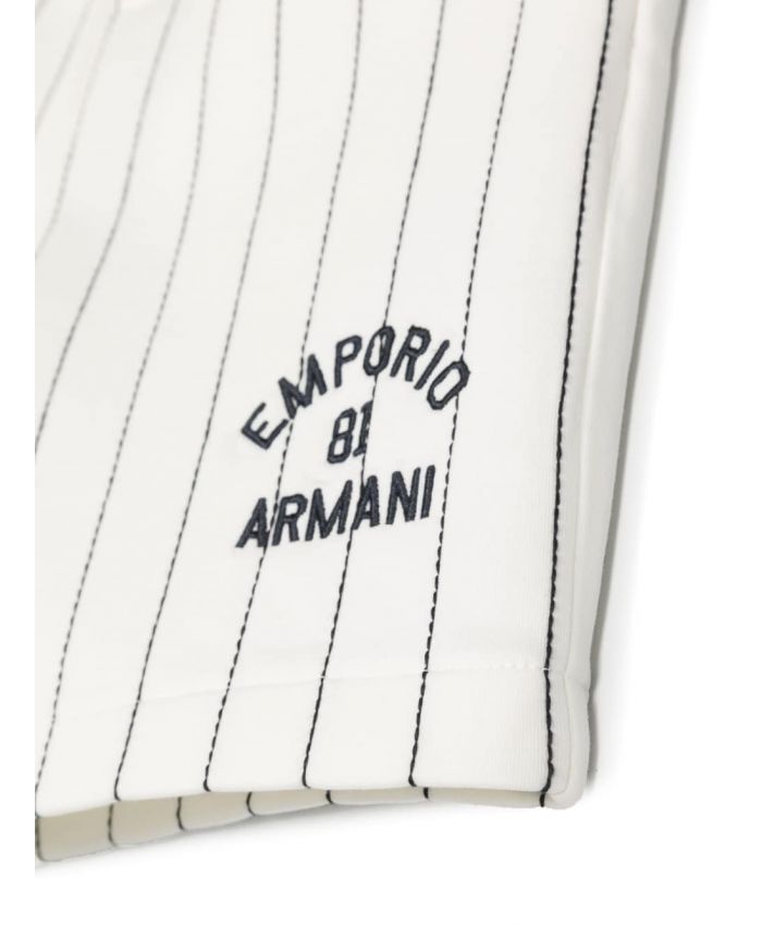Emporio Armani Kids - logo-embroidered stripe-detail shorts