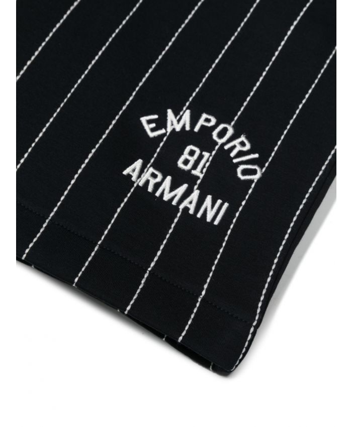 Emporio Armani Kids - embroidered-logo striped shorts