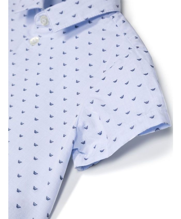 Emporio Armani Kids - monogram-pattern shirt