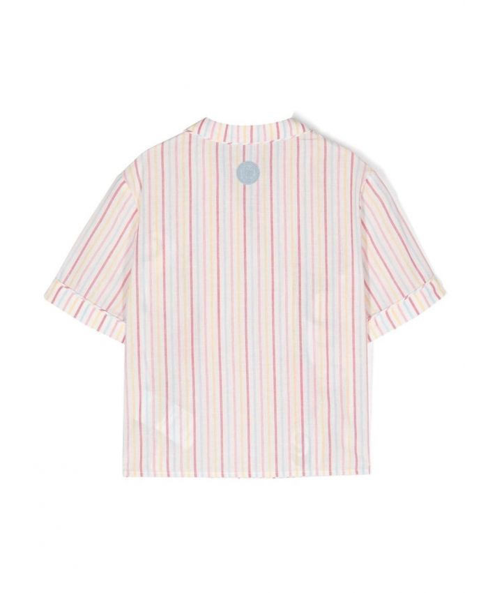 GCDS Kids - stripe-pattern graphic-print shirt