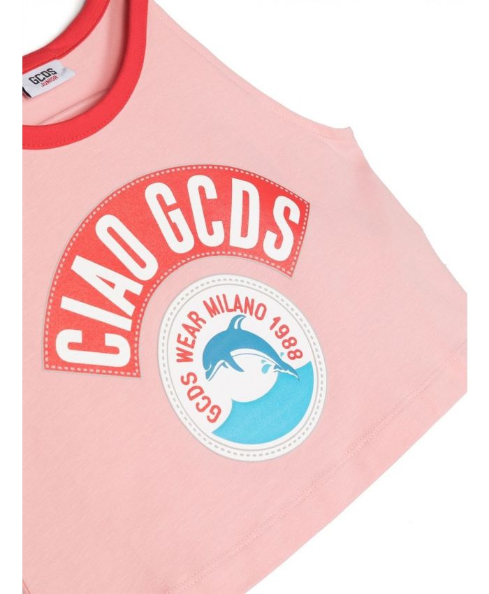 GCDS Kids - logo-print cotton tank top
