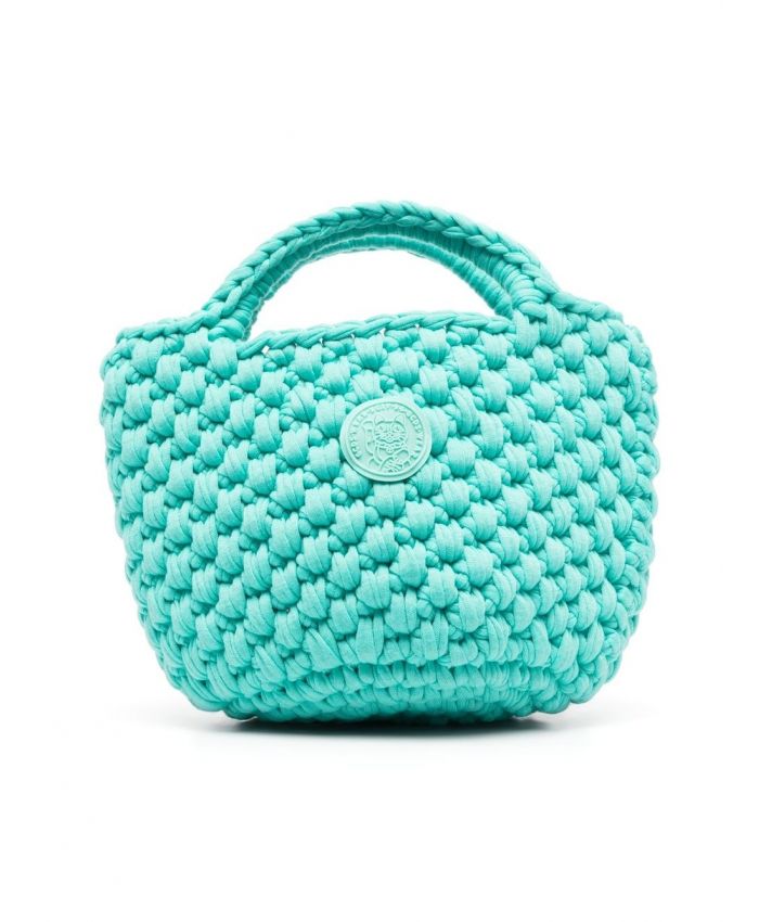 GCDS Kids - mini logo-appliquè crochet bucket bag