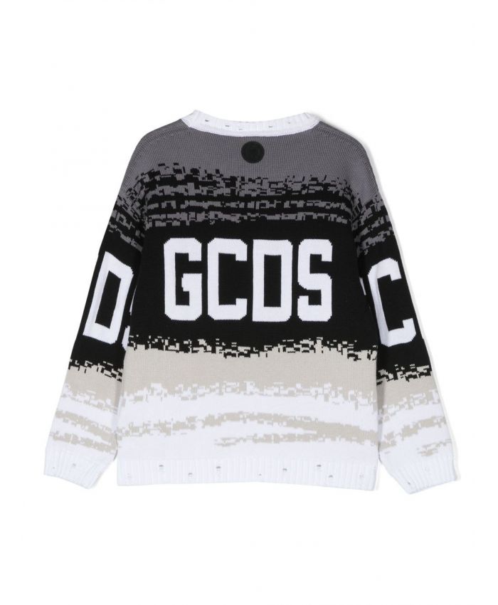 GCDS Kids - intarsia-knit logo cotton sweatshirt