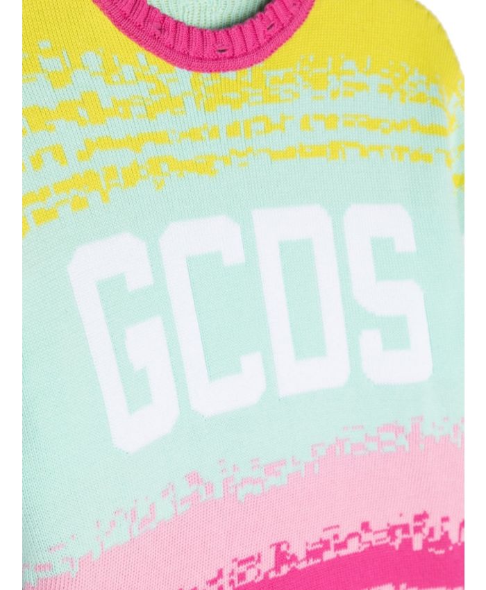 GCDS Kids - colour-block logo jumper