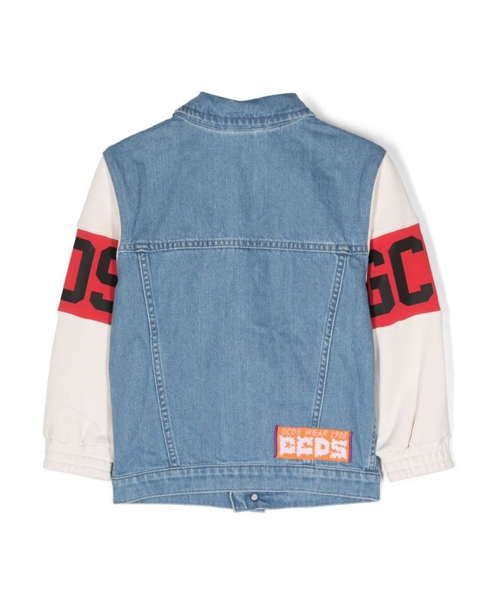 GCDS Kids - logo-print buttoned denim jacket