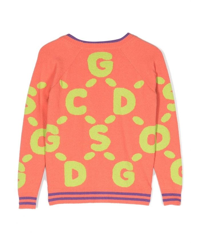 GCDS Kids - debossed-logo print cardigan