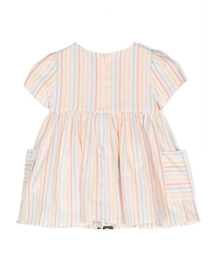 GCDS Kids - logo-print striped short-sleeved dress