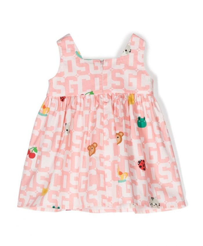 GCDS Kids - monogram-pattern sleeveless dress