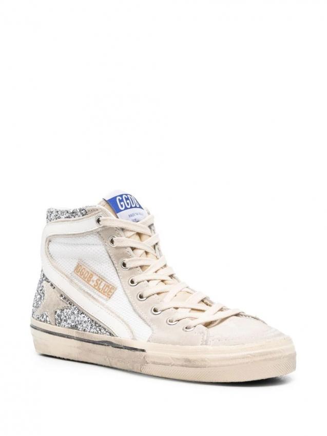 Golden Goose - glitter-detail leather high-top sneakers