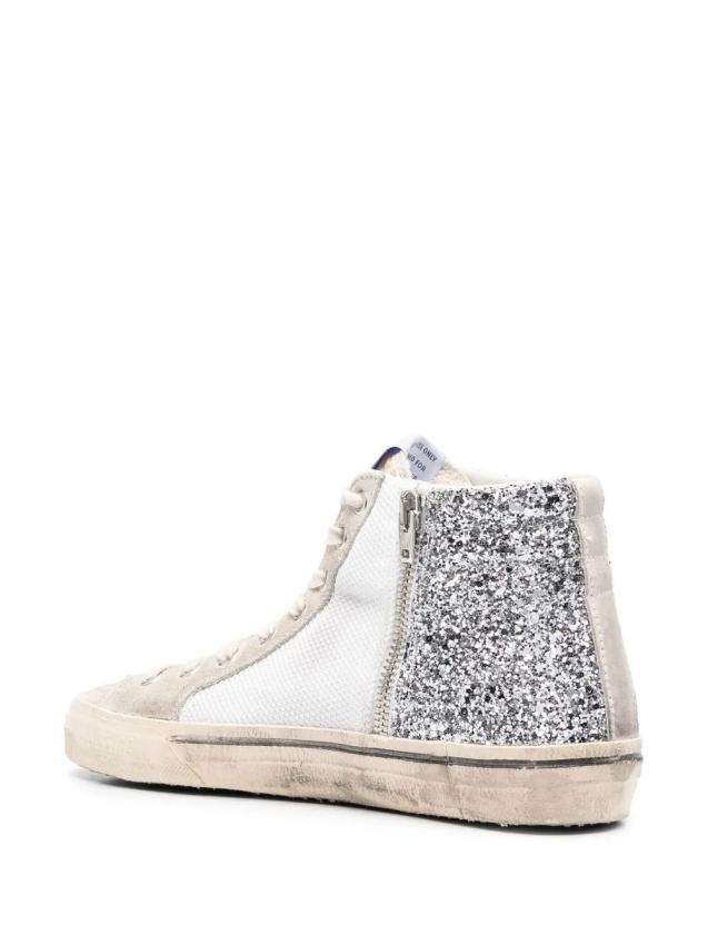 Golden Goose - glitter-detail leather high-top sneakers