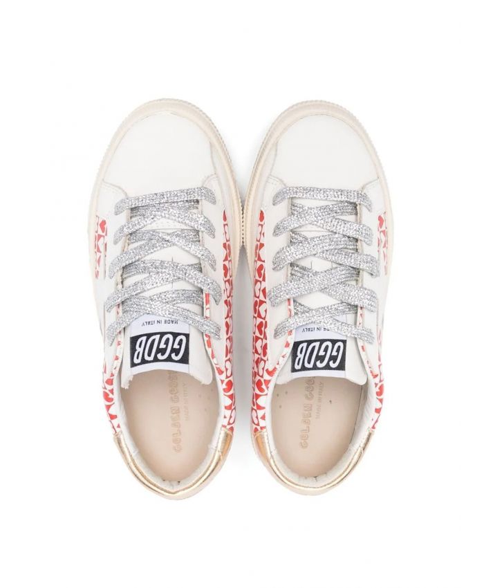 Golden Goose Kids - May heart-print lace-up sneakers