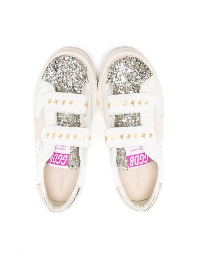 Golden Goose Kids - glitter-detail touch-strap trainers