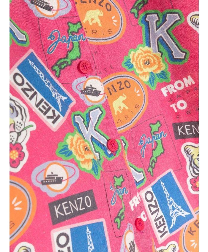 Kenzo Kids - all-over logo-print shirt dress