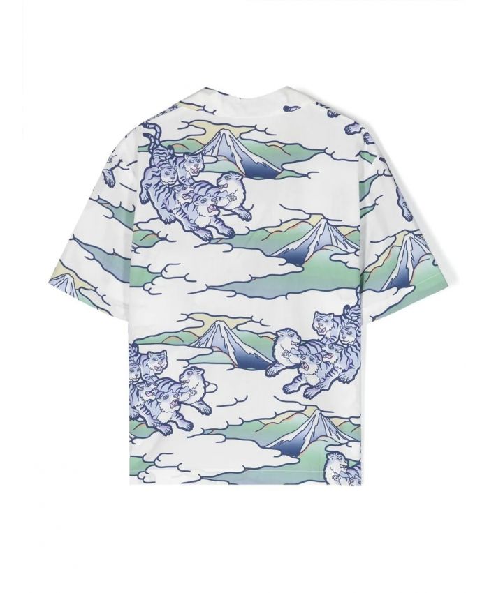 Kenzo Kids - all-over print cotton shirt