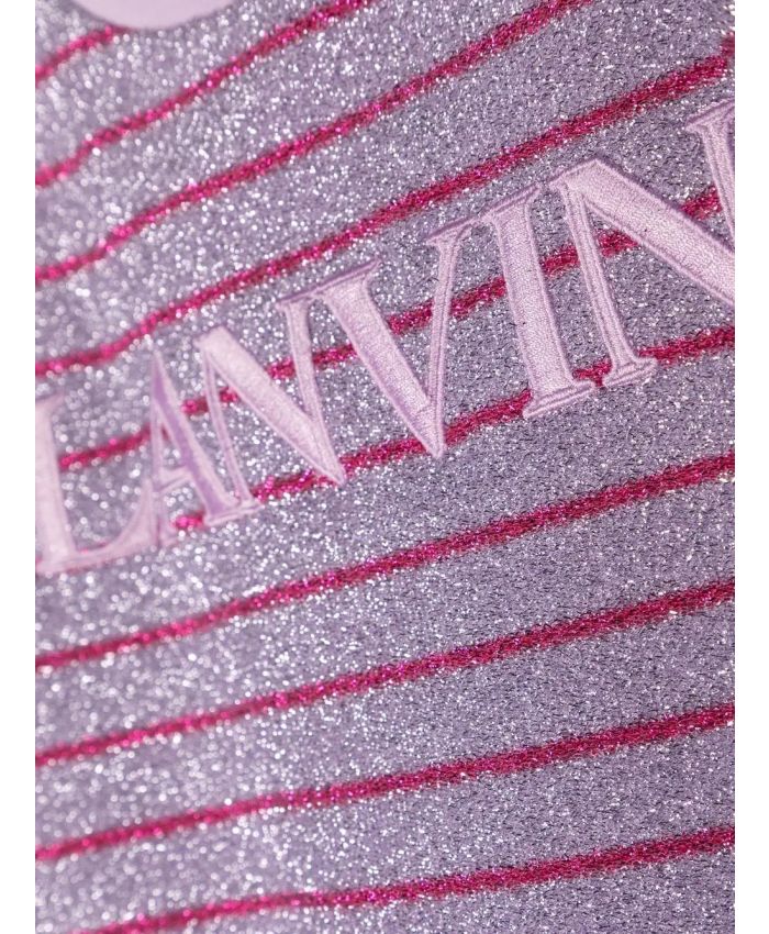 Lanvin Kids - striped glitter logo jumper