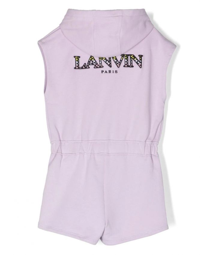 Lanvin Kids - embroidered-logo sleeveless playsuit