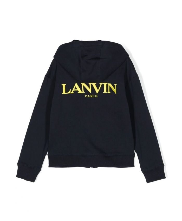 Lanvin Kids - logo-embroidered hooded jacket
