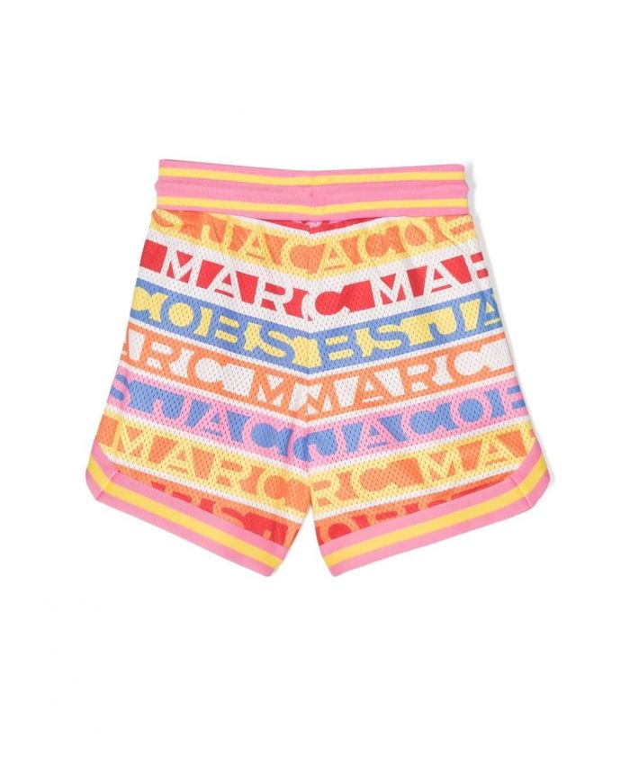 Marc Jacobs Kids - logo-stripe perforated shorts