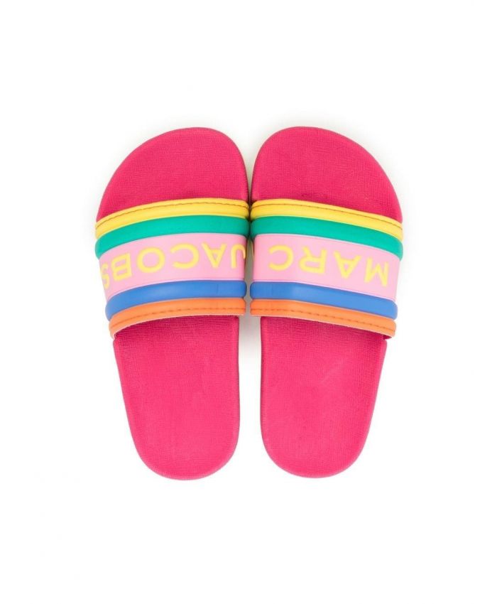 Marc Jacobs Kids - colour-stripes slip-on slides