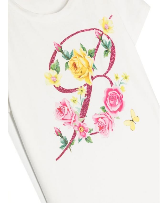 Miss Blumarine Kids - floral-print cotton T-shirt
