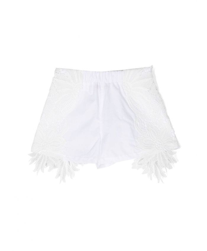 Miss Blumarine Kids - lace detail shorts