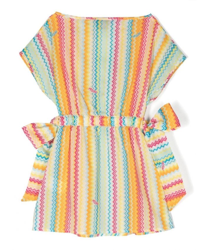 Missoni Kids - zig zag-print cotton mini dress