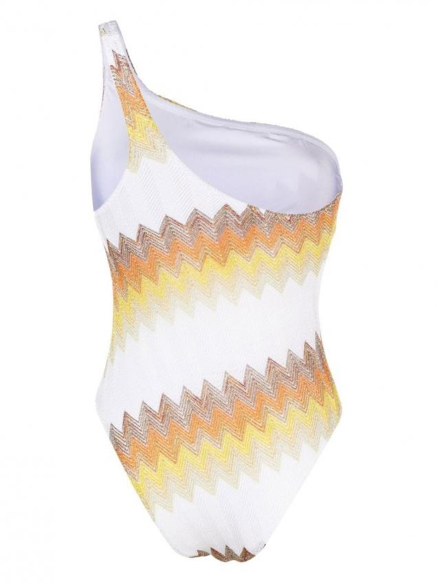 Missoni Mare - zigzag motif one-shoulder swimsuit