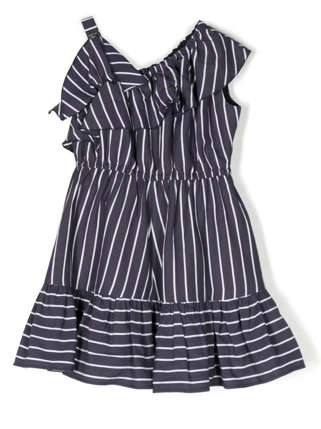 Monnalisa - one-shoulder striped dress