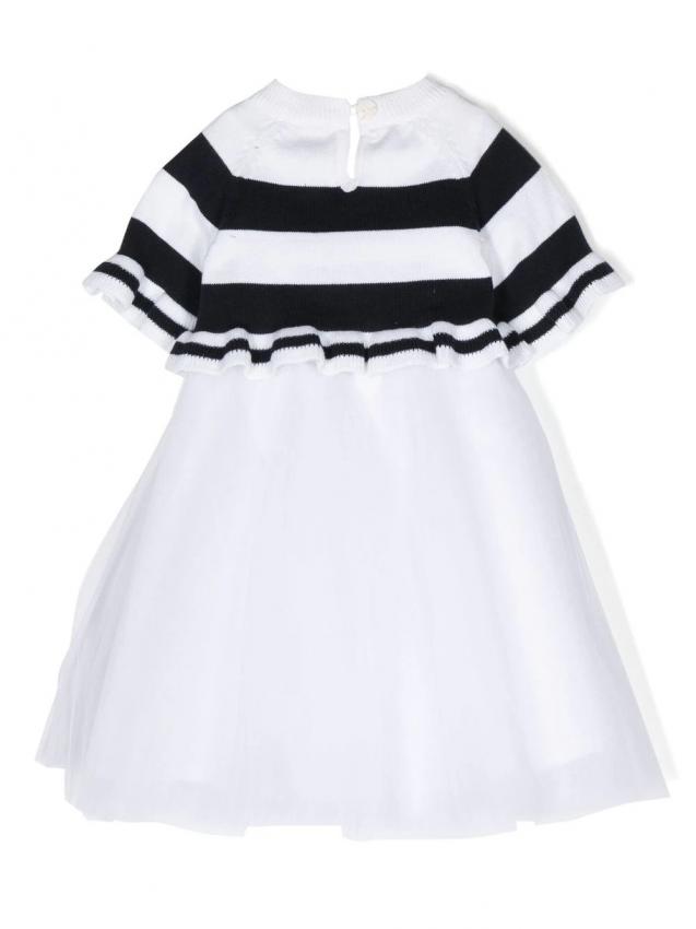 Monnalisa - striped chiffon-skirt midi dress