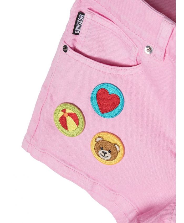 Moschino Kids - patch-detail mini shorts