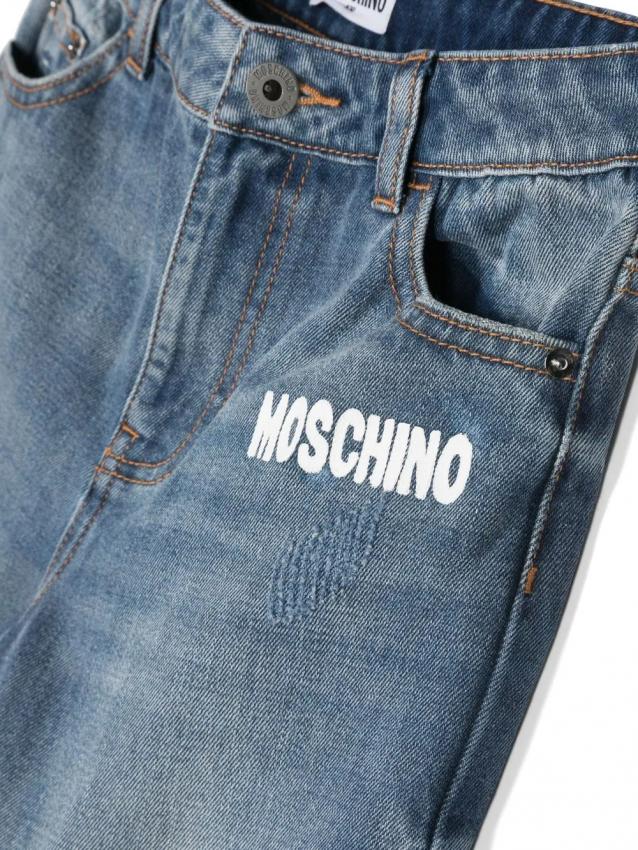 Moschino Kids - logo-print straight jeans