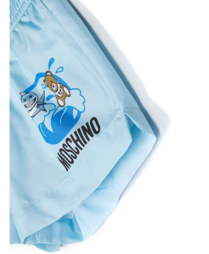 Moschino Kids - logo-print slip-on swim shorts
